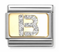 Nomination Italy Composable Classic Glitter Letters in Stainless Steel, Enamel with 18K Gold