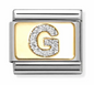 Nomination Italy Composable Classic Glitter Letters in Stainless Steel, Enamel with 18K Gold