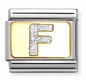Nomination Italy Composable Classic Glitter Letters in Stainless Steel, Enamel with 18K Gold