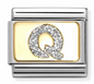 Nomination Italy Composable Classic Glitter Letters in Stainless Steel, Enamel with 18K Gold