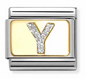 Nomination Italy Composable Classic Glitter Letters in Stainless Steel, Enamel with 18K Gold