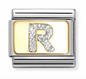 Nomination Italy Composable Classic Glitter Letters in Stainless Steel, Enamel with 18K Gold