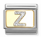 Nomination Italy Composable Classic Glitter Letters in Stainless Steel, Enamel with 18K Gold