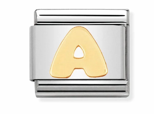 Nomination Italy Composable Classic Letters in Stainless Steel with 18K Gold