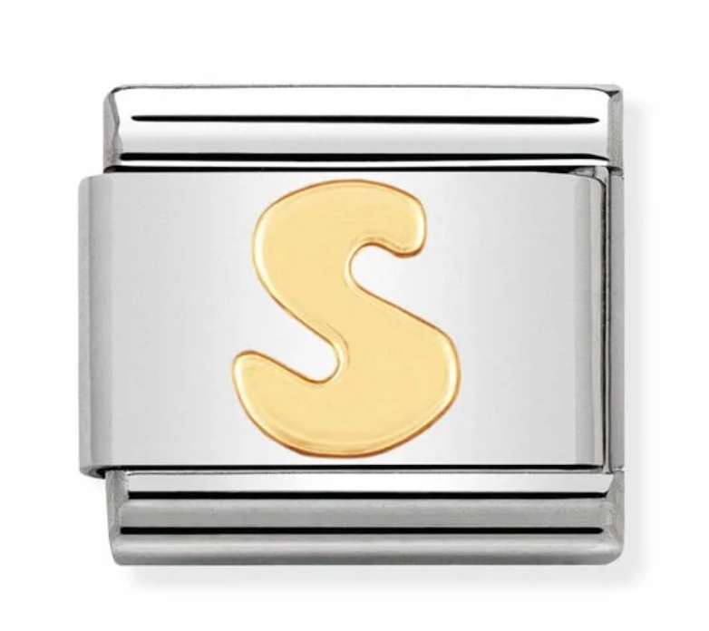 Nomination Italy Composable Classic Letters in Stainless Steel with 18K Gold