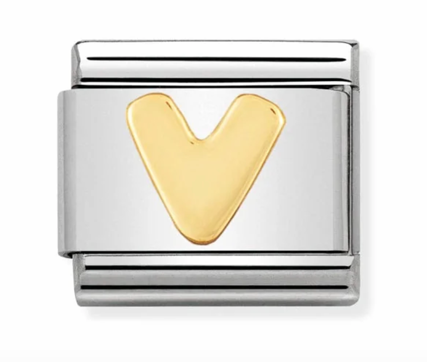 Nomination Italy Composable Classic Letters in Stainless Steel with 18K Gold