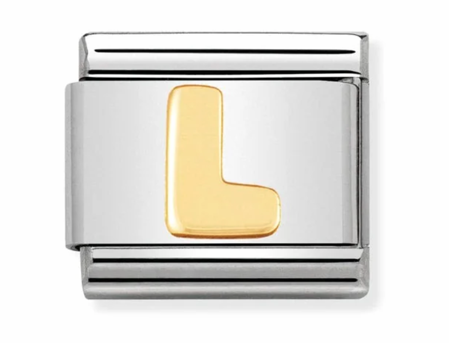 Nomination Italy Composable Classic Letters in Stainless Steel with 18K Gold