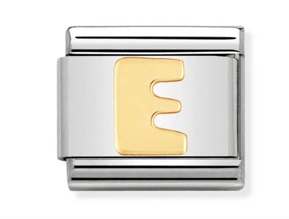 Nomination Italy Composable Classic Letters in Stainless Steel with 18K Gold