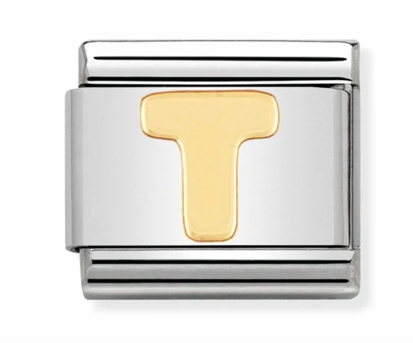 Nomination Italy Composable Classic Letters in Stainless Steel with 18K Gold