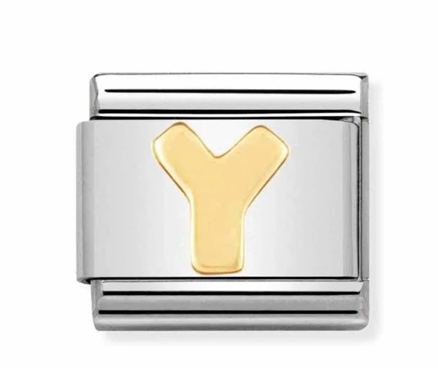 Nomination Italy Composable Classic Letters in Stainless Steel with 18K Gold