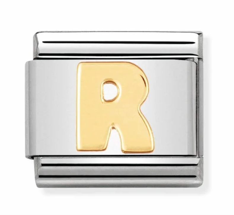Nomination Italy Composable Classic Letters in Stainless Steel with 18K Gold