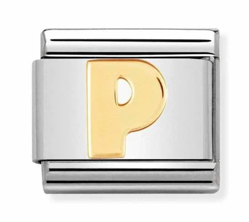 Nomination Italy Composable Classic Letters in Stainless Steel with 18K Gold