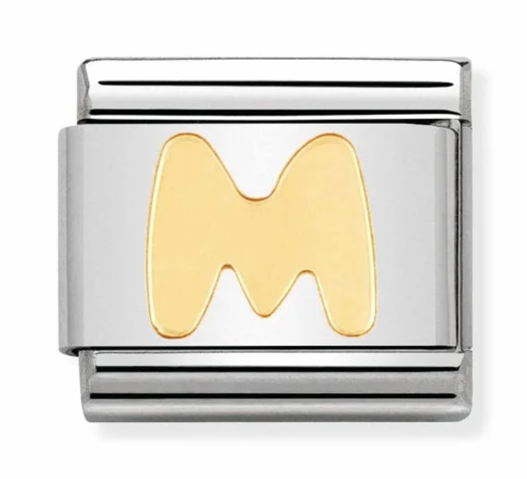 Nomination Italy Composable Classic Letters in Stainless Steel with 18K Gold