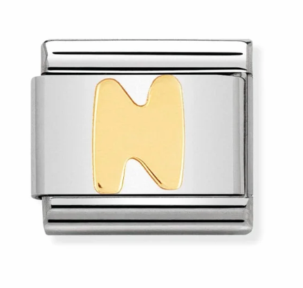Nomination Italy Composable Classic Letters in Stainless Steel with 18K Gold