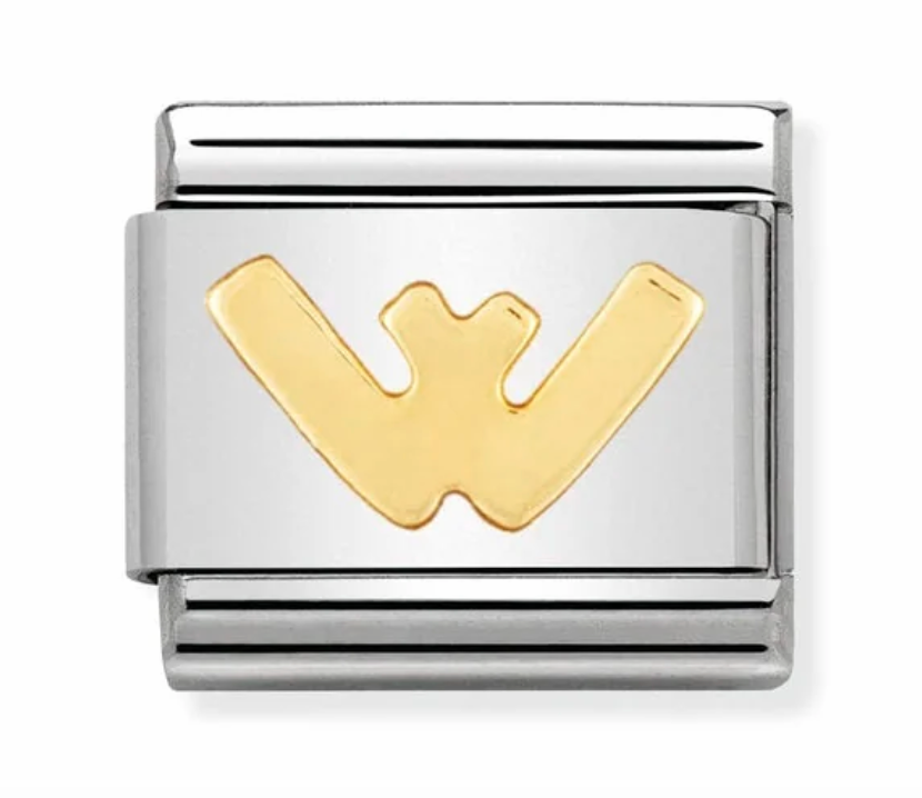 Nomination Italy Composable Classic Letters in Stainless Steel with 18K Gold