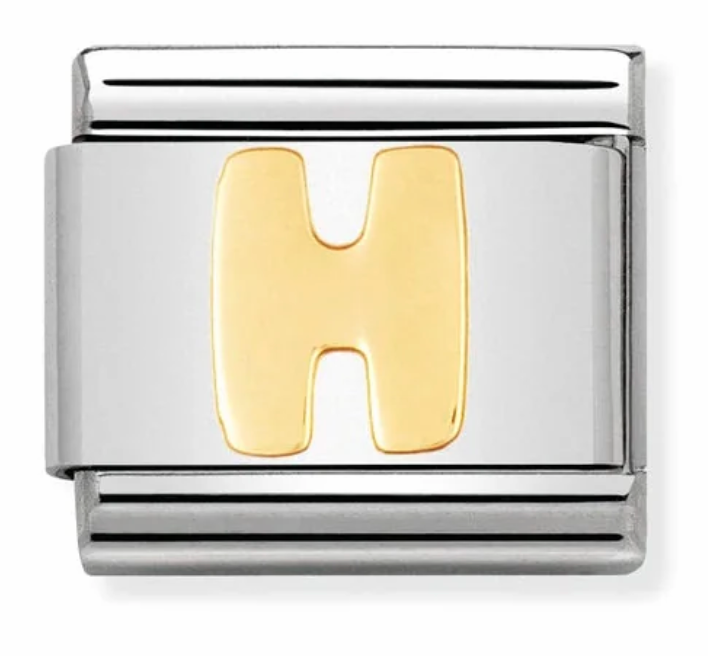 Nomination Italy Composable Classic Letters in Stainless Steel with 18K Gold
