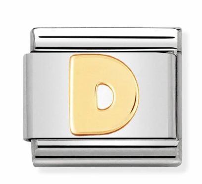Nomination Italy Composable Classic Letters in Stainless Steel with 18K Gold