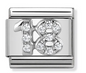 Nomination Italy Composable Link Number with White Cubic Zirconia in sterling silver on stainless steel.