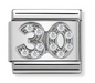 Nomination Italy Composable Link Number with White Cubic Zirconia in sterling silver on stainless steel.