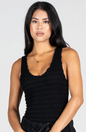 Smocked V Neck Tank
