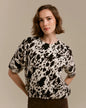 Elbow Sleeve Cow Print Sweater C2858RP/717C
