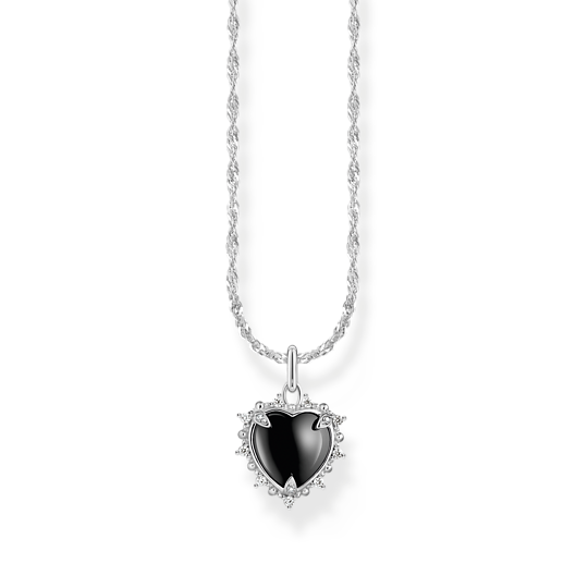 Thomas Sabo Silver necklace with pendant black heart