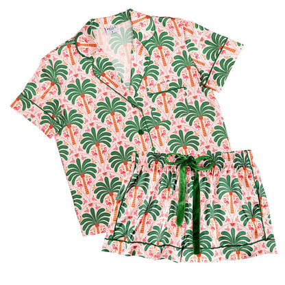 pink palm beach satin set