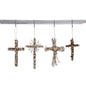 wire cross w/ pearls orn