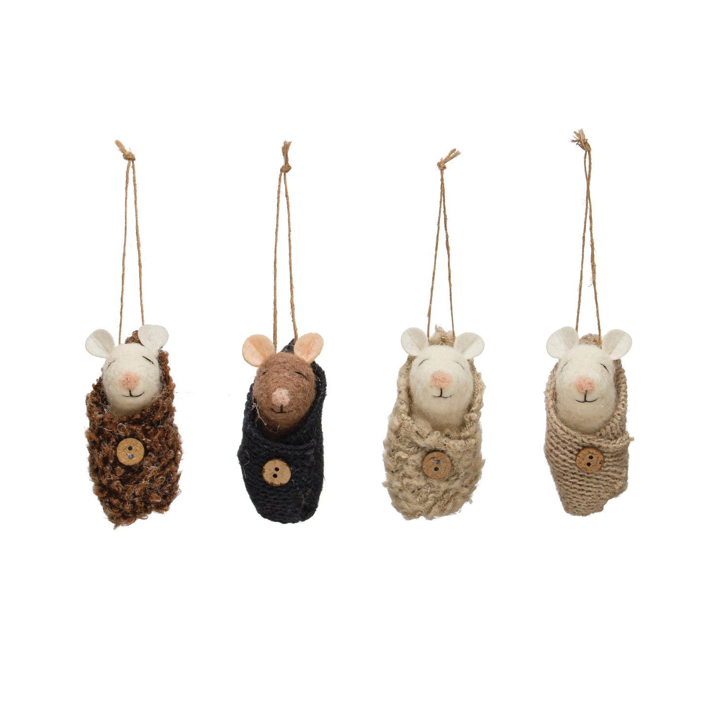 Felt wool mice orn