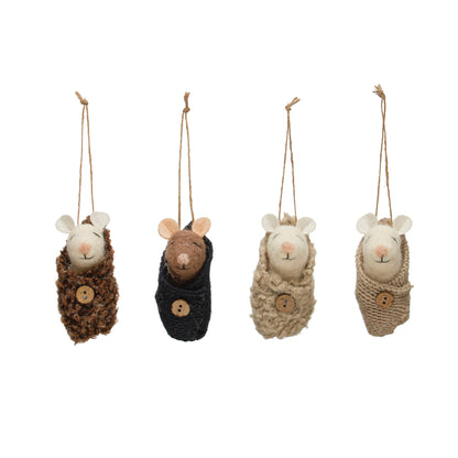Felt wool mice orn