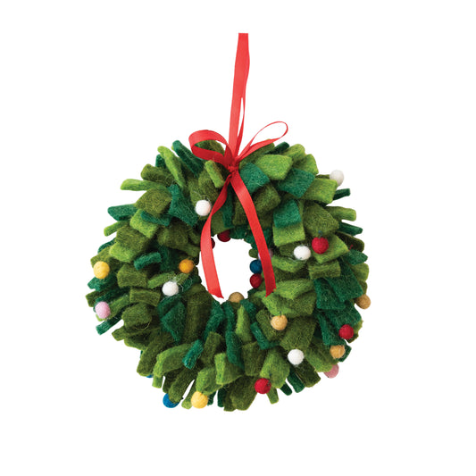 handmade felt wreath orn