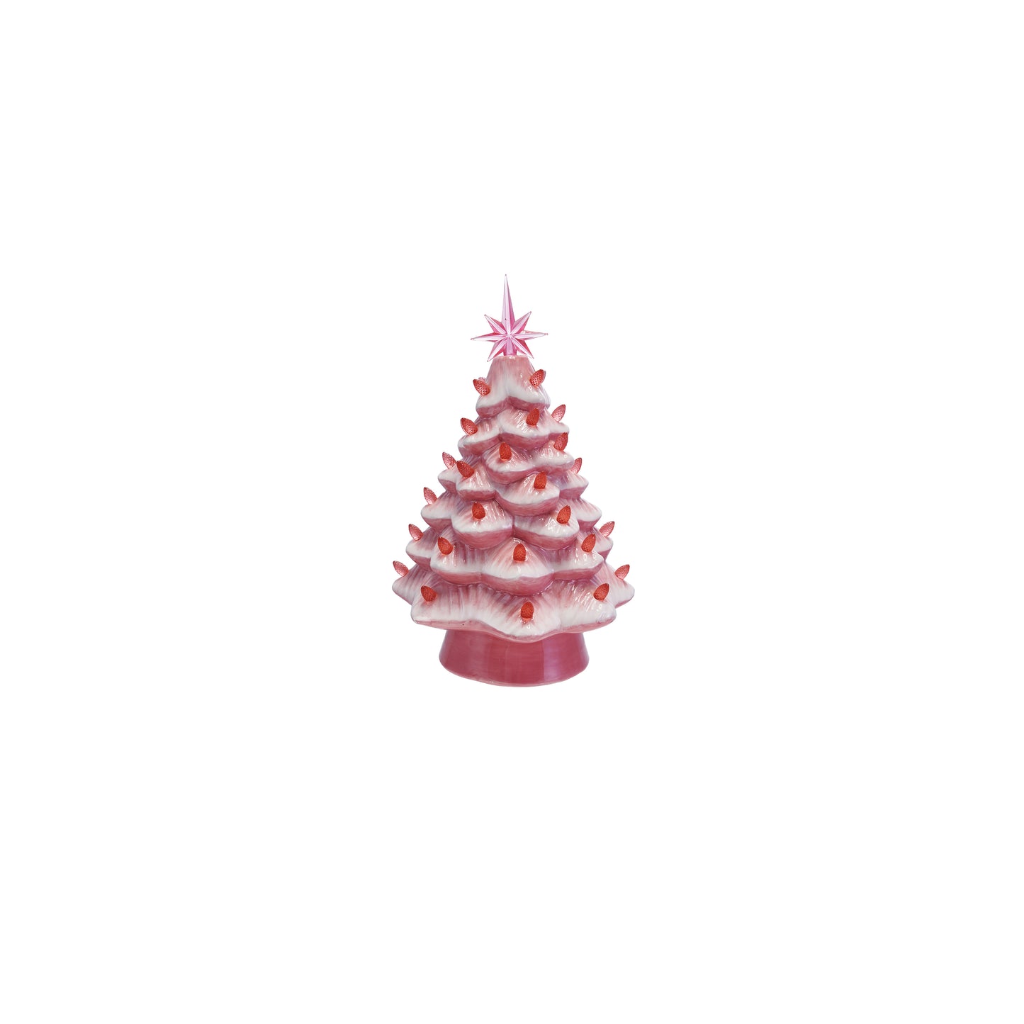 Pink ceramic christmas tree LED