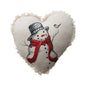Snowman heart pillow