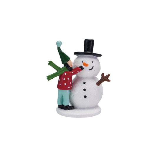 Resin boy and snowman