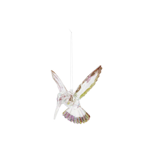 Plastic faceted hummingbird orn