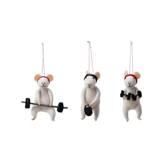 Felt wool mice orn
