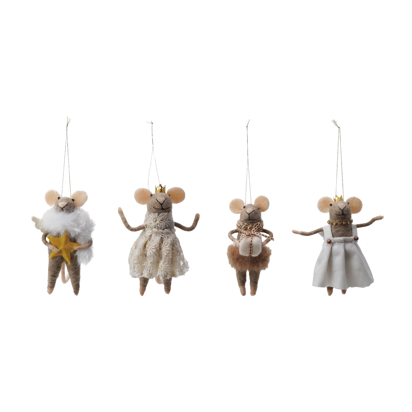 Felt wool mice orn