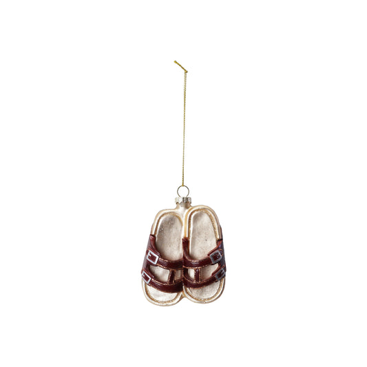 Glass sandals orn