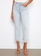Denim with removeable feather trim at hem C5757-431A