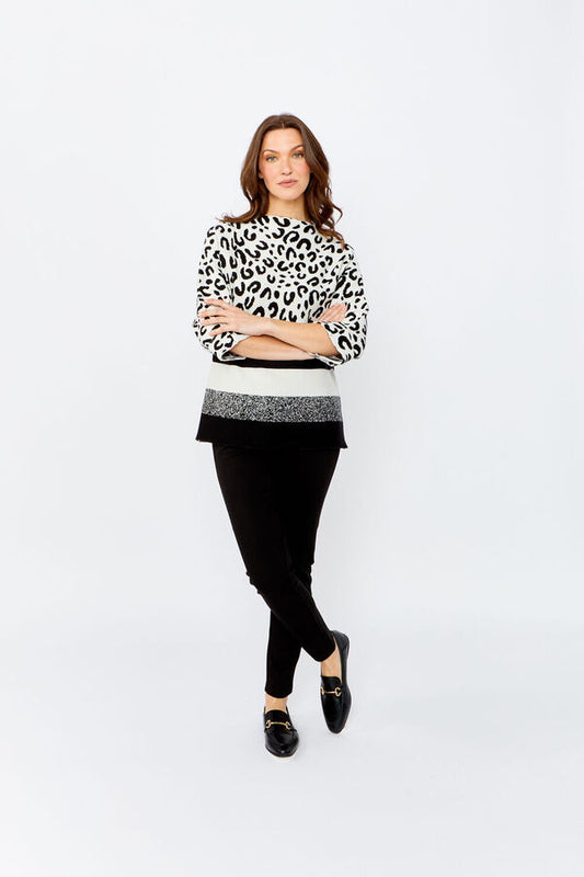 Animal Print Knit Sweater