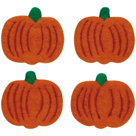 S/4 Felt Pumpkin Coaster