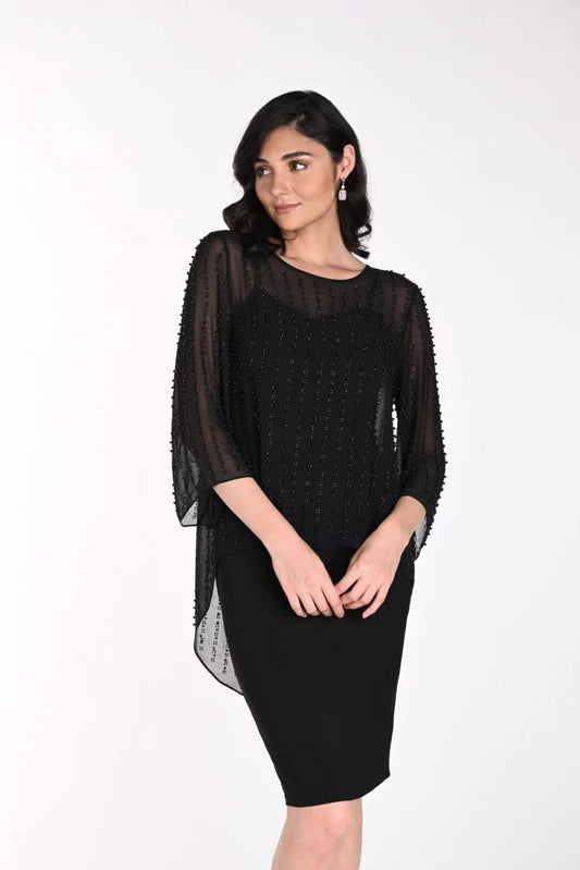 242302U Black beaded top