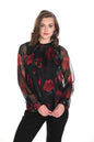 Woven Blouse-Black/Red