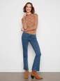 Mock Neck Lace Top C1470pk/722C TRUFFLE