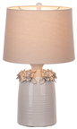 Hand Applied Ivory Flower Table Lamp