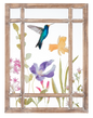 Hummingbird & Flower in Window Frame Wall Decor