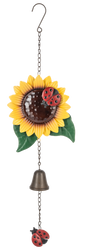 Sunflower with Ladybug Windchime
