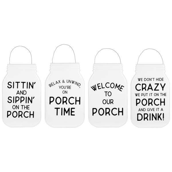 Porch Text Jar Wall Decor