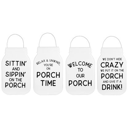Porch Text Jar Wall Decor