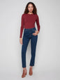 Charlie B Cuffed Hem Slim 5 Pocket Stretch Denim Pants C5309Y